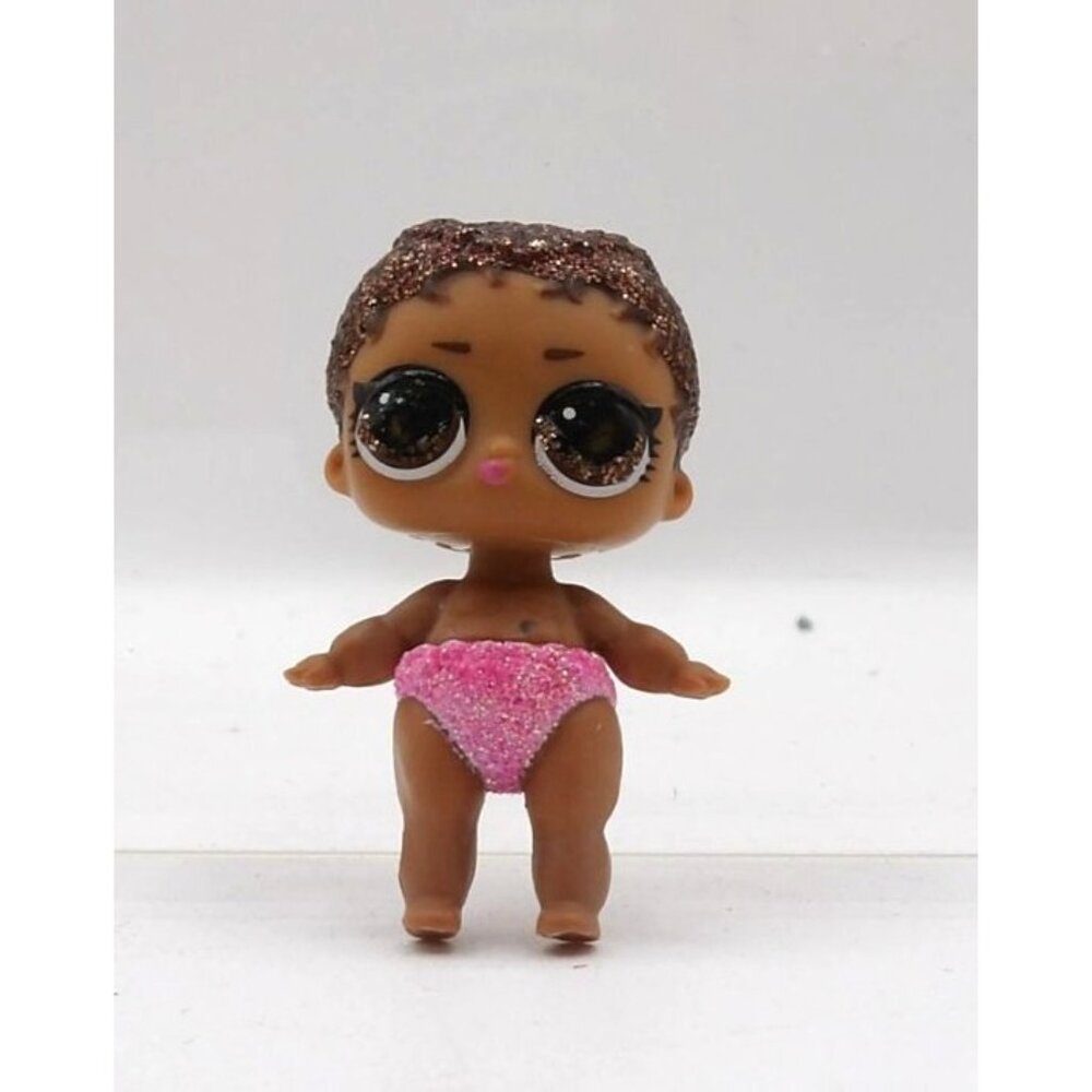 L.O.L. Baby Sister Doll 1½" African-American Brown Hair Pink Diaper ©MGA 2018